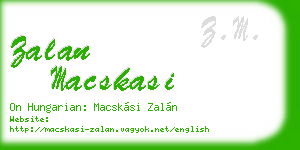 zalan macskasi business card